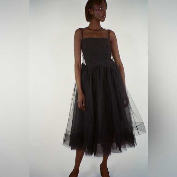 Sandy Liang Mez Dress in Black - Brand new - Picture 1 of 4